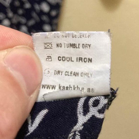 Kashkha Womens Dark Blue Music Note Pattern Embroidered Long Sleeve Maxi Dress S - Picture 8 of 8